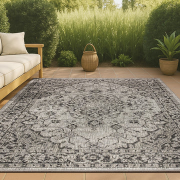 Rozetta Boho Medallion Textured Weave Indoor/outdoor Area Rug